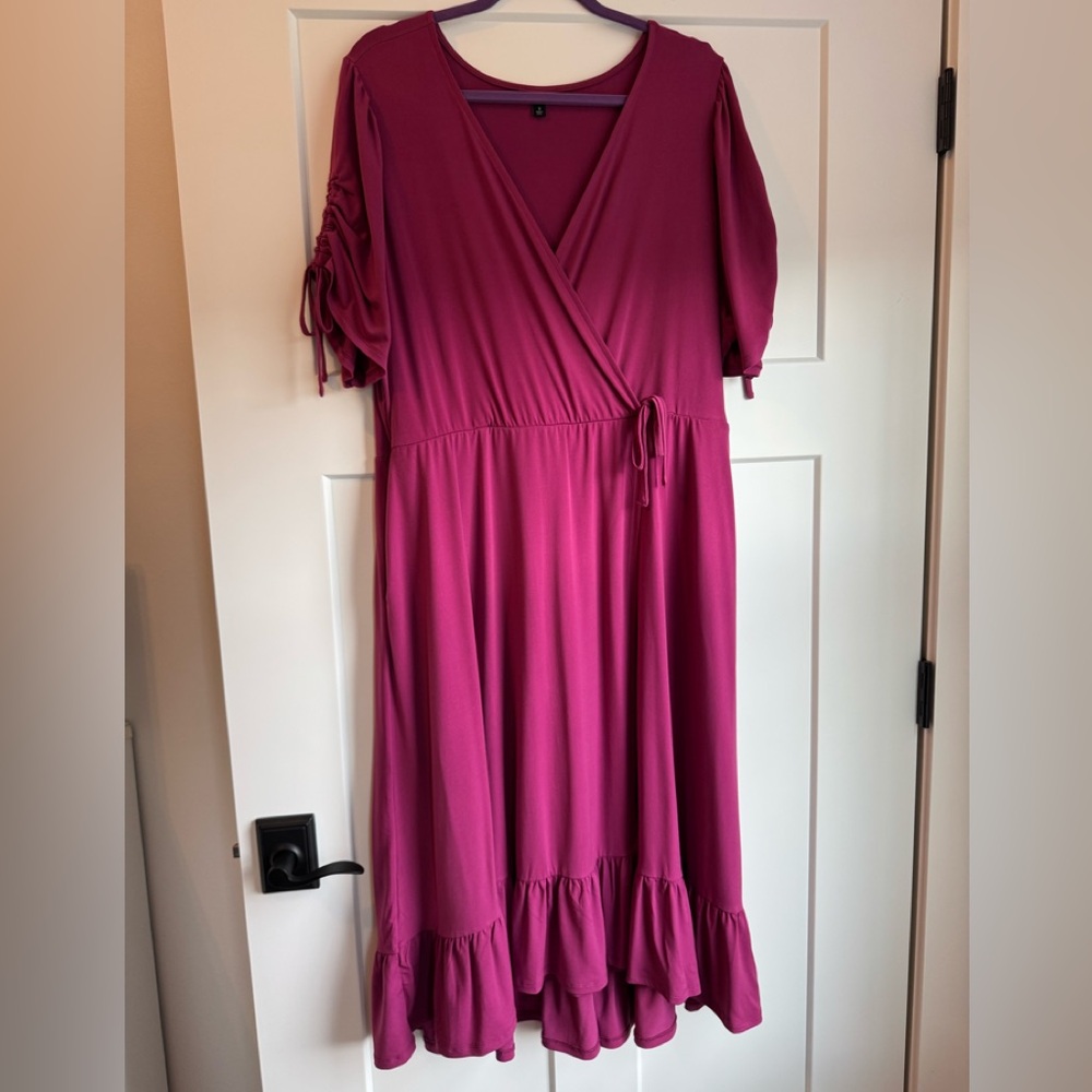 Torrid Fuchsia Midi Wrap Dress
